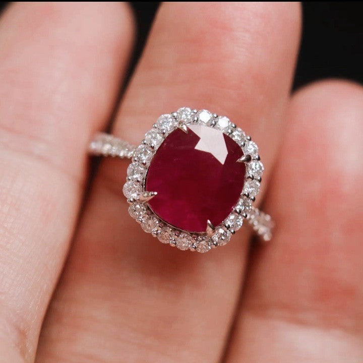 S925 Sterling Silver Diamond Inlaid Ring