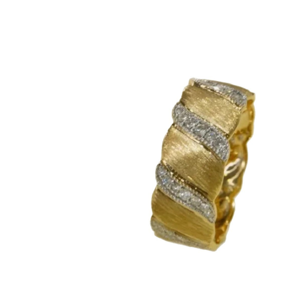 S925 Sterling Silver Brushed Vintage Ring For Women Gold-plated Ring Little Finger Ring