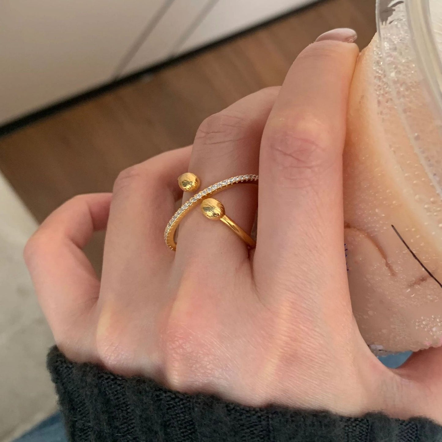 Retro Brushed Planet Scarf Buckle Ring