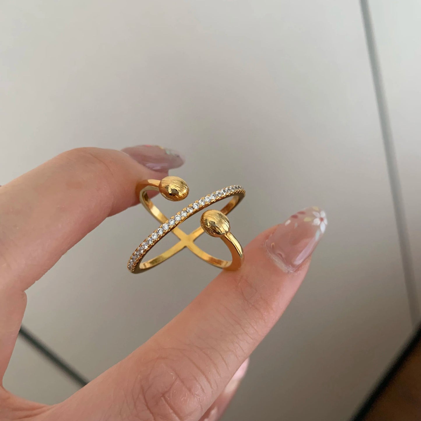 Retro Brushed Planet Scarf Buckle Ring